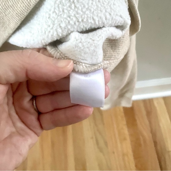 Evereve Taryn Taped Henley Sweatshirt Tan Size Small - Picture 5 of 6